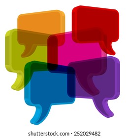 speech bubbles colorful transparent
