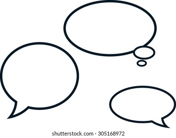 Speech bubbles comic clouds vector illustration isolated