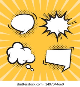 speech bubbles comic pop art elements  vector illustration
