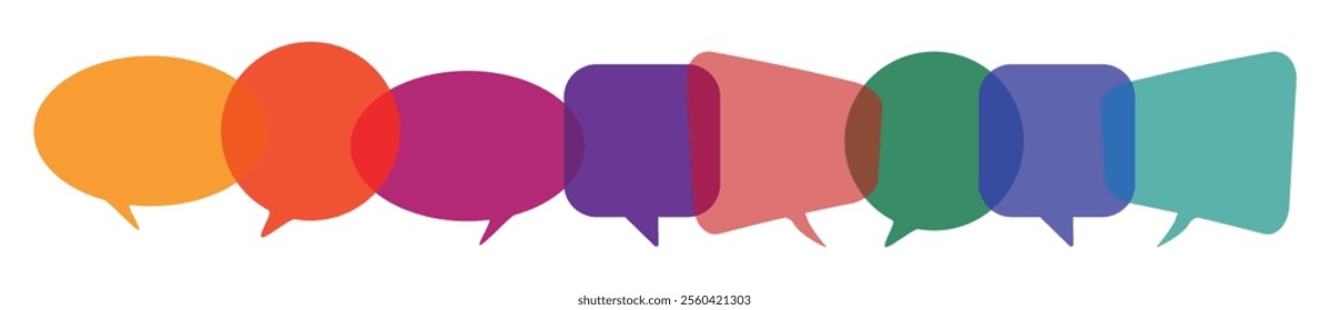 speech bubbles, communication concept icon set