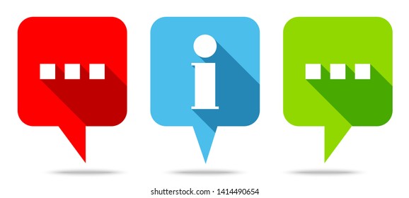 Speech Bubbles Communication And Information Red Blue Green