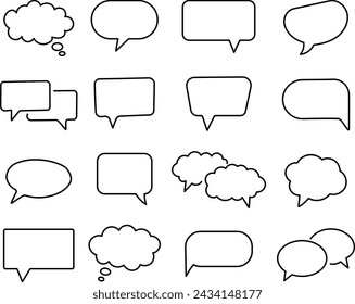  Speech Bubbles and Communication.Talk bubble. Cloud speech bubbles collection. Vector