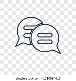 Speech bubbles concept vector linear icon isolated on transparent background, Speech bubbles concept transparency concept in outline style