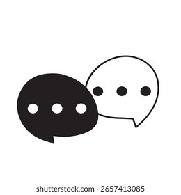Speech bubbles. Conversation icon. Dialog. Outline vector design. Illustration.