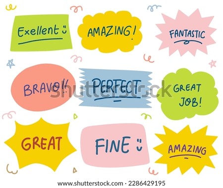 Speech Bubbles Cute Hand Drawn Coloring Vector