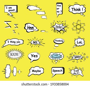 speech bubbles design elements.   editable text. vector illustration