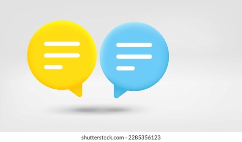 Speech bubbles. Dialog concept. 3d vector banner with copy space