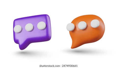 Speech bubbles of different colors and shapes. Vector elements