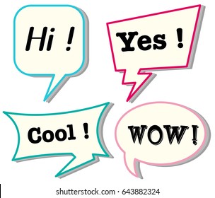 Speech bubbles with different expressions illustration