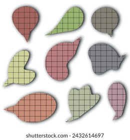 Speech bubbles. different shapes and colors. message, think, dialog, app, social media