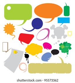 Speech bubbles different shapes and colors