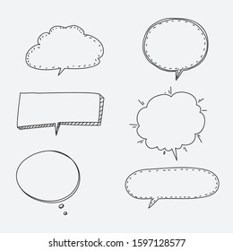 speech bubbles doodle Hand drawn set
