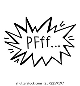 Speech Bubbles doodle sketch lettering elements isolated on white background. Social media silhouette information text circle oval forms