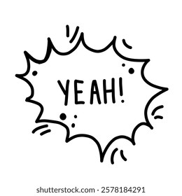Speech Bubbles doodle sketch lettering elements isolated on white background. Social media silhouette information text circle oval forms