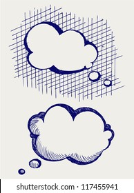 Speech bubbles. Doodle style