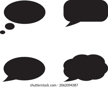 Speech bubbles. Doodles set fil