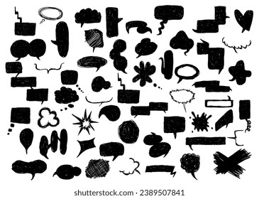 Dibujo de burbujas de voz, chat, bandeja de entrada, diálogo, mensaje. Ilustración del vector