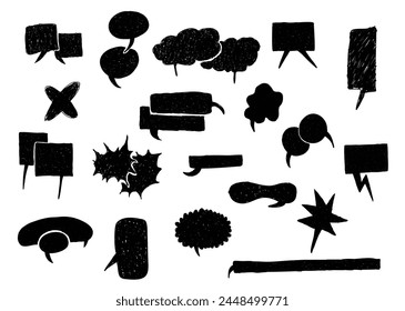 Speech bubbles drawing, chat, inbox, dialog, message. Vector illustration