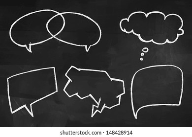 Speech Bubbles Drawing on a Blackboard