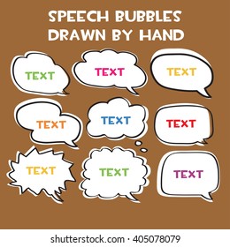 speech bubbles drawn by hand. vector. EPS10.