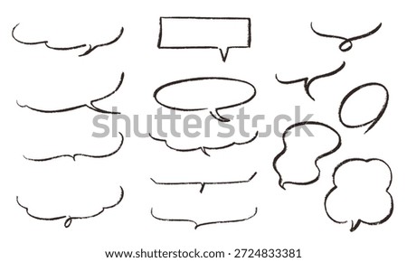 Speech bubbles drawn with chalk or crayons