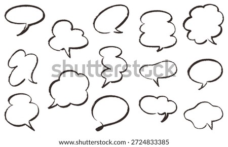 Speech bubbles drawn with chalk or crayons