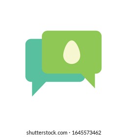 speech bubbles easter egg painted flat style vector illustration design