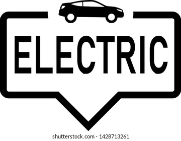 Speech bubbles electric car icon flat icon. Single high quality outline symbol of