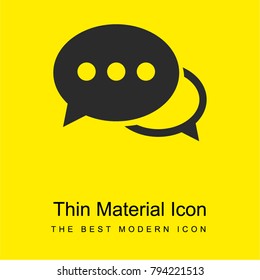 Speech bubbles with ellipsis bright yellow material minimal icon or logo design