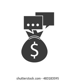 speech bubbles with finance icon vector illustration design