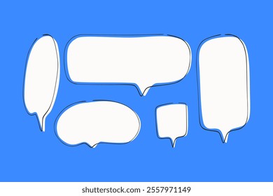 Speech bubbles flat design. Chat message box. Communication frame graphic doodle. Opinion and feedback comment. Talking conversation dialogue symbol.