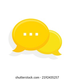 Speech bubbles. Flat yellow icon design.