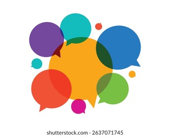 Speech bubbles forming brain, communication concept