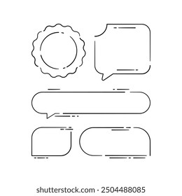 Speech bubbles and frames set. Vector doodle. Sketch style drawing. Vector illustration.