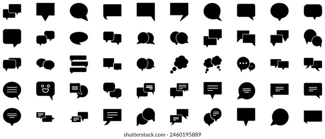 Speech Bubbles Glyph Icon pictogram symbol visual illustration Set