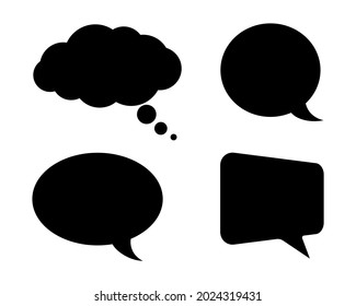 Lautsprecherblasen setzen Grafiksymbole ein. Blankoballons für Gedanken einzeln auf weißem Hintergrund. Leere Wolken von Dialogen. Wolken für Text. Vektorgrafik
