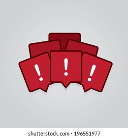 Speech bubbles group with exclamation marks 