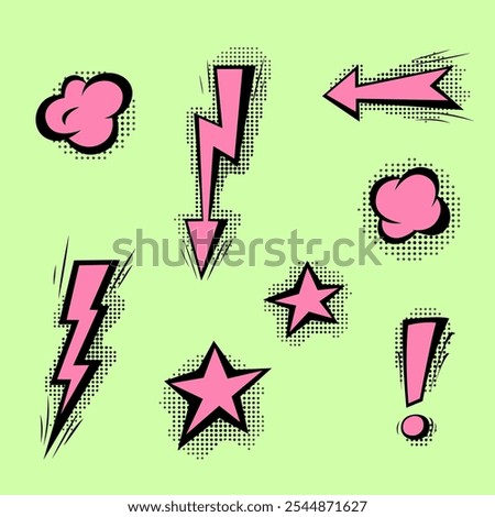 Speech bubbles with halftone shadows in cartoon, comic style. Dialogue balloons. Vector template for social media, sale banners.
