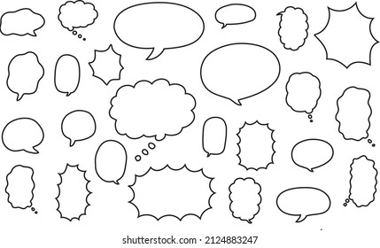 speech bubbles hand drawn, speech balloons set