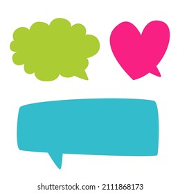 Speech Bubbles Hand Drawn Coloring Vector. Chat cloud online used for sticker, flyer, poster information
