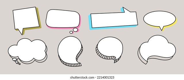 Vector de color dibujado a mano con burbujas de voz