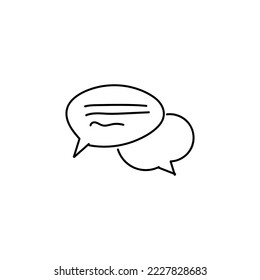 Speech bubbles hand drawn icon. Social media communication symbol with minimalistic doodles and simple sketch vector design