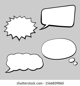 Speech bubbles. Hand drawn sketch in comic book style. Vector illustration