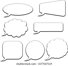 Speech bubbles. Hand drawn sketch. Vector illustration isolated on white background
