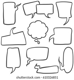 Speech bubbles hand drawn style