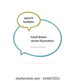 Speech bubbles. Hand drawn vector speech bubbles.
Speech bubbles sketch doodle drawing.
Design template.