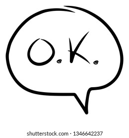 Speech bubbles handmade illustration. Chat bubble  handmade 