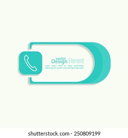 Speech Bubbles with handset and Chat symbol. 