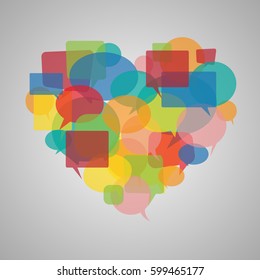 Speech bubbles heart