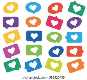 speech bubbles with hearts